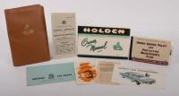 HOLDEN: A rare and original EK Holden owners manual, with all inserts including Victorian Owner's Certificate, comes with protective wallet, also including an FB series Holden Shop Manual - 3
