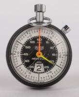 HEUER STOP WATCH: A rare circa 1970s&nbsp;Heuer Inter-Club stop watch, seems to be operational, screen has internal fractures which have not penetrated the lens surface, 4.5cm diameter screen size