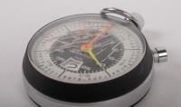 HEUER STOP WATCH: A rare circa 1970s&nbsp;Heuer Inter-Club stop watch, seems to be operational, screen has internal fractures which have not penetrated the lens surface, 4.5cm diameter screen size - 3