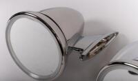 EXTERIOR MIRRORS: A pair of Tex Classic, NOS, external torpedo chrome mirrors, lens diameter 8.5cm - 5
