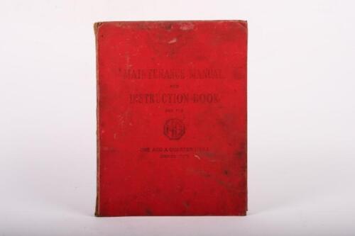 MG SERIES Y: An original MG Series Y, One & a Quarter Litre Maintenance Manual & Instruction Book