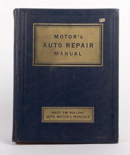 MOTOR'S AUTO REPAIR: A 1953 printed 'Motor's Auto Repair Manual - Sixteenth Edition', published by Motor