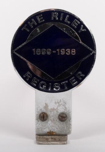 RILEY: A enamelled grill badge for 'The Riley Register 1899-1938'