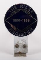 RILEY: A enamelled grill badge for 'The Riley Register 1899-1938'
