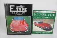JAGUAR E TYPE: Two Jaguar E Type books.