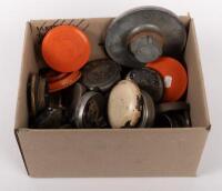 CAPS: A box of assorted, mostly early, fuel caps and radiator caps