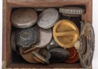CAPS: A box of assorted, mostly early, fuel caps and radiator caps - 2
