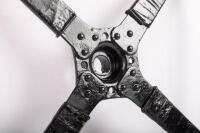 STEERING WHEEL: A four spoke pre-war steering wheel, 40cm in diameter - 3
