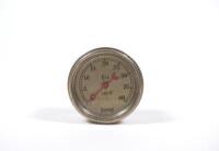 GAUGE: An early Eureka 0-40 lbs&nbsp;oil pressure&nbsp;gauge, features red needle, overall diameter of 6.5cm, light scratch to glass face