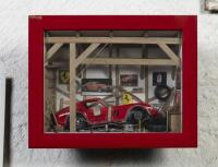 FERRARI: A 1962 Ferrari 250 GTO garage diorama by Classic Car Art, with COA at rear, approx 1:18 scale, 22cm high, 28cm wide