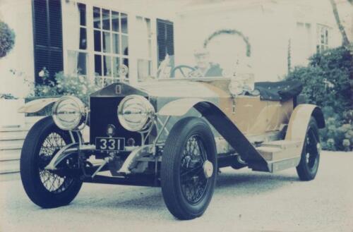 PHOTOS: Three enlarged personal photos of David Jones driving&nbsp;pre-war Rolls-Royce & Bentley cars on mounted block, 50cm high, 75cm wide