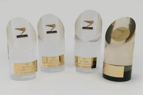 TROPHIES: A group of four plinth style trophies from the National Concours&nbsp;d'Elegance events of 1995 and 1997