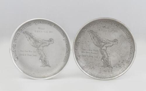 TROPHY PLATES: Two trophy plates awarded to David Jones by the 'Rolls-Royce Owners Club of Australia' at York 2003