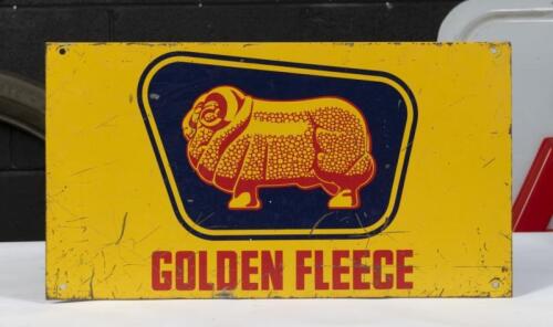GOLDEN FLEECE: An original 'Golden Fleece' ten bottle oil rack&nbsp;sign, screen printed. 28cm high, 51cm wide.