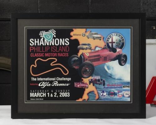 PHILLIP ISLAND: A framed and glazed Phillip Island Classic event poster from March 2003, 57cm high, 73cm wide