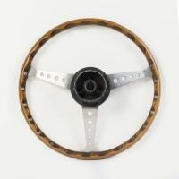 MG: A three spoked, wooden MG steering wheel, 38cm in diameter - 2