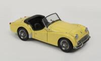 TRIUMPH TR3A: A 1:18 scale Kyosho&nbsp;Triumph TR3A model in yellow, features opening bonnet, doors and&nbsp;boot