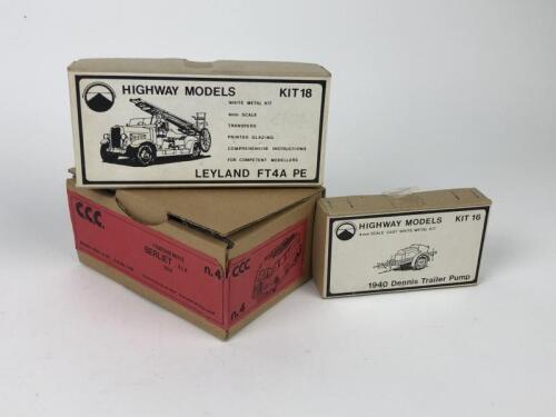 WHITE METAL KITS: Three white metal kits by CCC and Highway Models