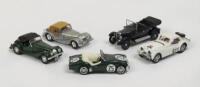 MODELS: A collection of five 1:43 scale British car models including&nbsp; Austin, Triumph and&nbsp;Morgan