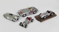 MERCEDES: Four Mercedes models including three 1:43 scale models includes 300SL Spider, W196, R070 W125 & larger scale possibly 1:32 Carerra&nbsp;300SLR #722 Stirling Moss&nbsp;