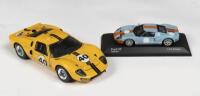 FORD GT40: Two Ford GT40 models, a 1:24 scale Route Wix Collectables&nbsp;1966 Ford GT40 MKII model and a 1:43 scale Minichamps Ford GT40