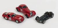 MODELS: Three 1:43 scale models comprising a&nbsp;S.M.T.S. BRM V16 MK1 a&nbsp;Best Model Alfa Romeo TZ2 1600 and a&nbsp;Spark Delage&nbsp;D6 No.19 Le Mans 1937