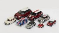 MINI: A group of eight small scale Mini Cooper models