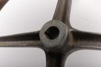 STEERING WHEEL: An early four spoke&nbsp;wooden rimmed steering wheel, 42.5cm in diameter - 4
