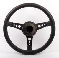 MOTA-LITA:&nbsp;A Mota-Lita, three spoke&nbsp;leather bound steering wheel with Jaguar horn pad, 38.5cm in diameter - 3