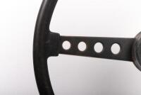 STEERING WHEEL: A large three spoke leather bound steering wheel, approx 53cm in diameter - 2