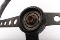 STEERING WHEEL: A large three spoke leather bound steering wheel, approx 53cm in diameter - 5