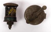 LUCAS DOG BONE LAMP: A nice vintage dog bone radiator cap, together with a Lucas map reading lamp