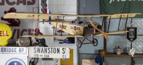CURTISS JN JENNY: A very large highly detailed Curtiss JN Jenny biplane model, in US Army livery, wingspan approx 2.1m, length approx 1.3m,. For display purposes only