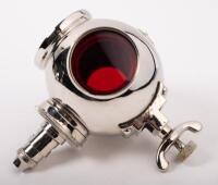 TAIL LAMPS: A pair of Toby NOS brass chrome plated&nbsp; 'diver's helmet' tail lamps, similar to old CAV, Rotax or Lucas models, in chrome finish, 13cm high, 9.5cm wide, largest lens diameter is 5cm - 2