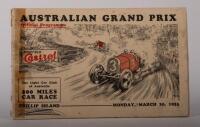 PHILLIP ISLAND: A program from the March 20, 1933 Australian Grand Prix - Light Car Club of Australia 200 Miles Car Race