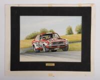 TORANA: An unframed watercolour picture of a HDT Torana by Ray Storey, 31cm high, 43.5cm wide
