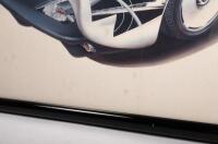 XJ220: A Jaguar XJ220 poster, a excerpt&nbsp;from Autocar & Motor magazine, showing a&nbsp;skeletal view of the model, framed & glazed, 57cm wide, 42cm high overall. Poster does have fold lines and small stains visible. - 4
