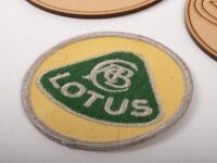 LOTUS: Two Lotus drink coasters, 10cm in diameter and also one cloth Lotus patch, 8cm in diameter - 2