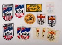 AUSTRALIAN RACING CLUBS: A collection of 13 cloth patches and stickers from Australian Racing clubs