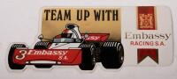 FRED OPERT&nbsp;RACING: A collection of 5 items mainly relating to Fred Opert Racing, two stickers, two business card and also includes one Embassy Racing sticker - 2