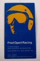 FRED OPERT&nbsp;RACING: A collection of 5 items mainly relating to Fred Opert Racing, two stickers, two business card and also includes one Embassy Racing sticker - 3