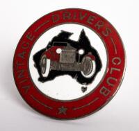 VDC: A Vintage Drivers Club grille badge, stamped '5' to the reverse
