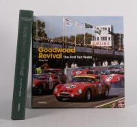 GOODWOOD: A copy of 'Goodwood Revival - The First Ten Years by Doug Nye', with personal message and signature from Murray Walker, hardcover book with slipcase