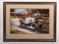 DION PEARS: Two framed and glazed prints by artist Dion Pears, includes 1931 Le mans and the 1930 Irish Grand Prix - 4