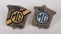 MG: Two MG grille badges