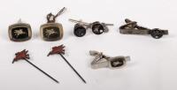 MOBIL: An excellent group&nbsp;of Mobil related items including cuff links, lapel and tie pins, three items include&nbsp;inset stones in the style of white or colourless diamonds, believed to be&nbsp;awarded to employees for various levels of service.