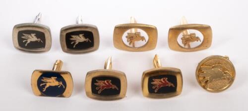 MOBIL: A collection of eight Mobiloil&nbsp;cuff links includes three matching pairs all featuring 'Pegasus' logo