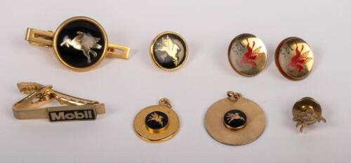 MOBIL: A collection of eight small various Mobiloil&nbsp;pins/badges including two tie pins and others