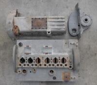 DELAGE: A circa 1920s Delage&nbsp;DMN&nbsp;six&nbsp;cylinder engine case, sump and cam cover, stamped '1066'