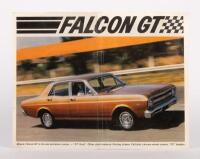 FORD: A single page Ford Falcon GT sales brochure featuring specifications & features of the GT model